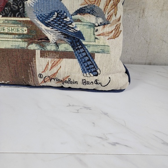 Marjolein Bastin Bird Throw Pillow Cardinal Blue Jay Feeder - Picture 5 of 15